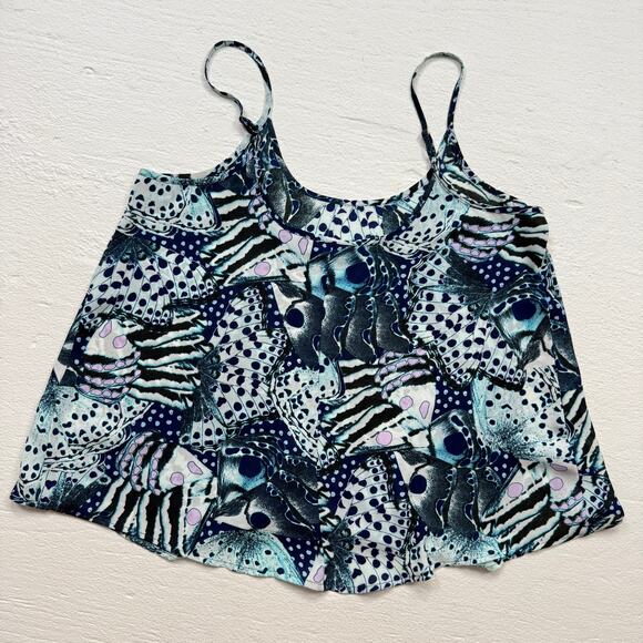 Apt. 9 Blue Butterfly Print Sheer Cami Tank Top, Size Medium - Picture 5 of 5